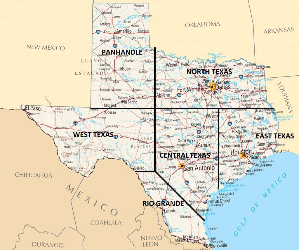 texas reference map
